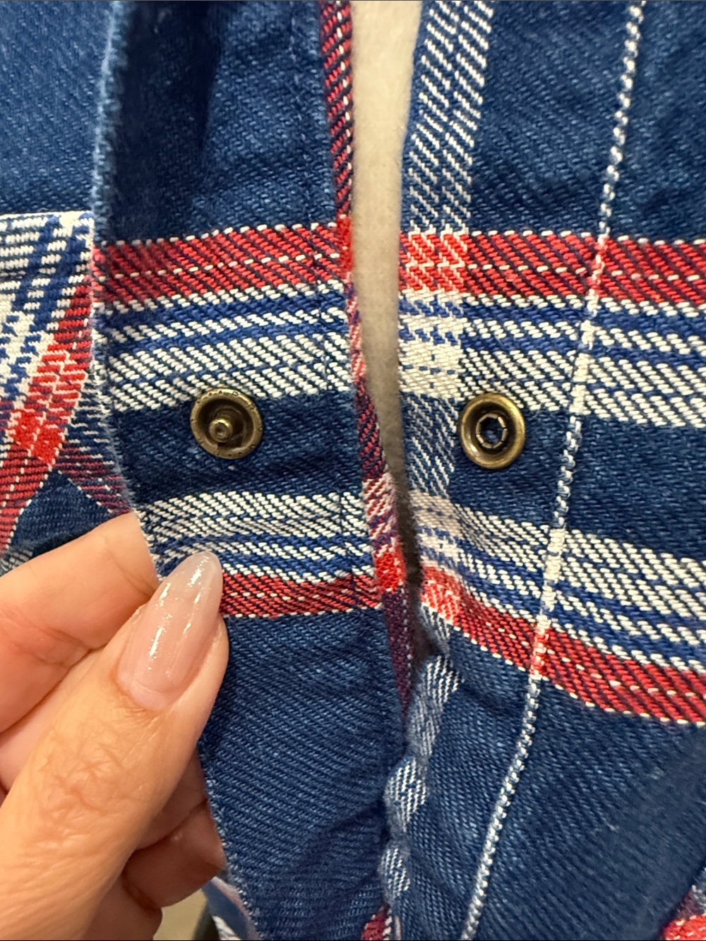 Blue Plaid Button-Down Shirt - Picture 3 of 7